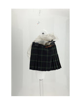 CELINE 36 mini jupe kilt detail cuir