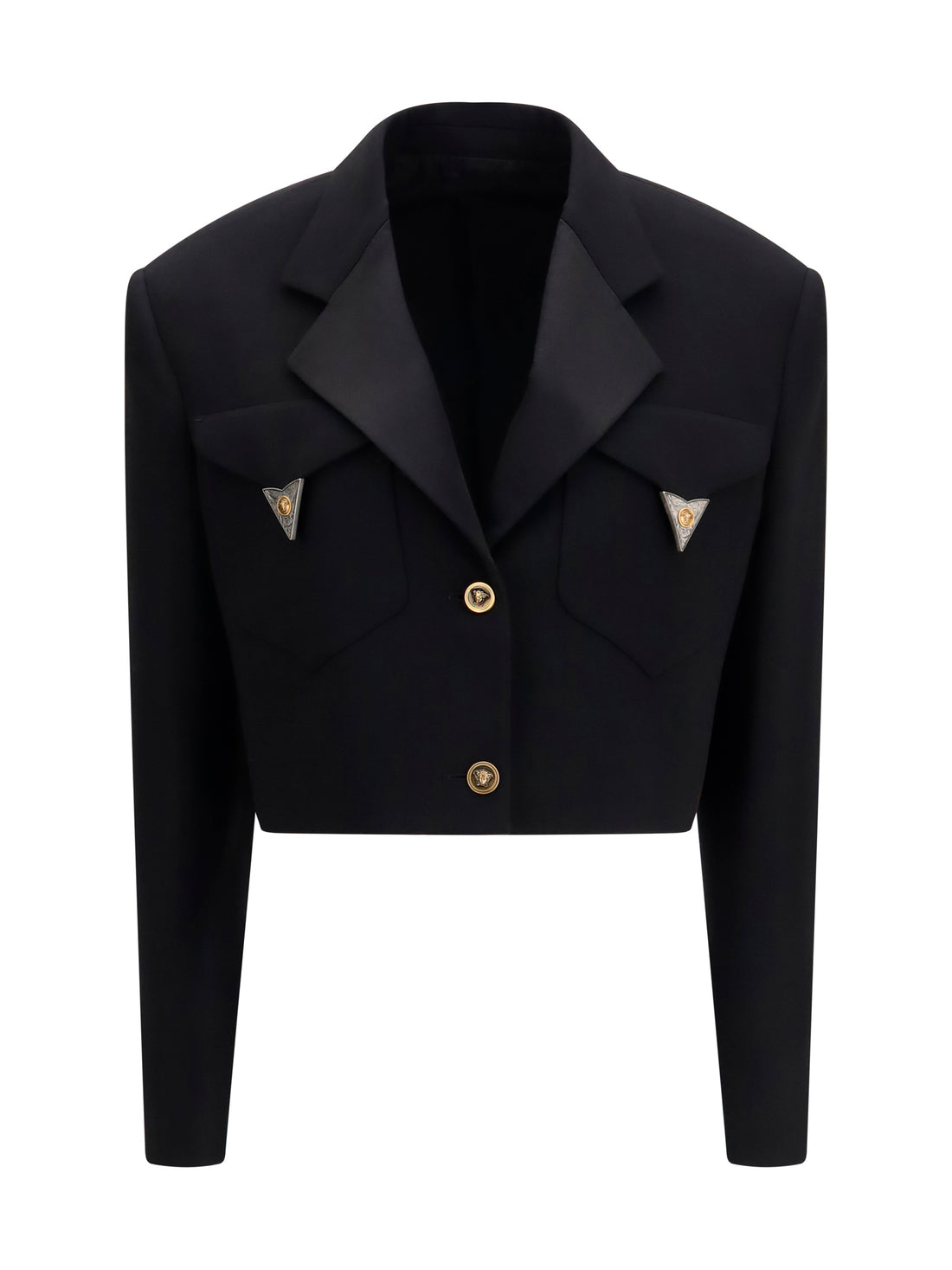 VERSACE 40 cropped wool blazer