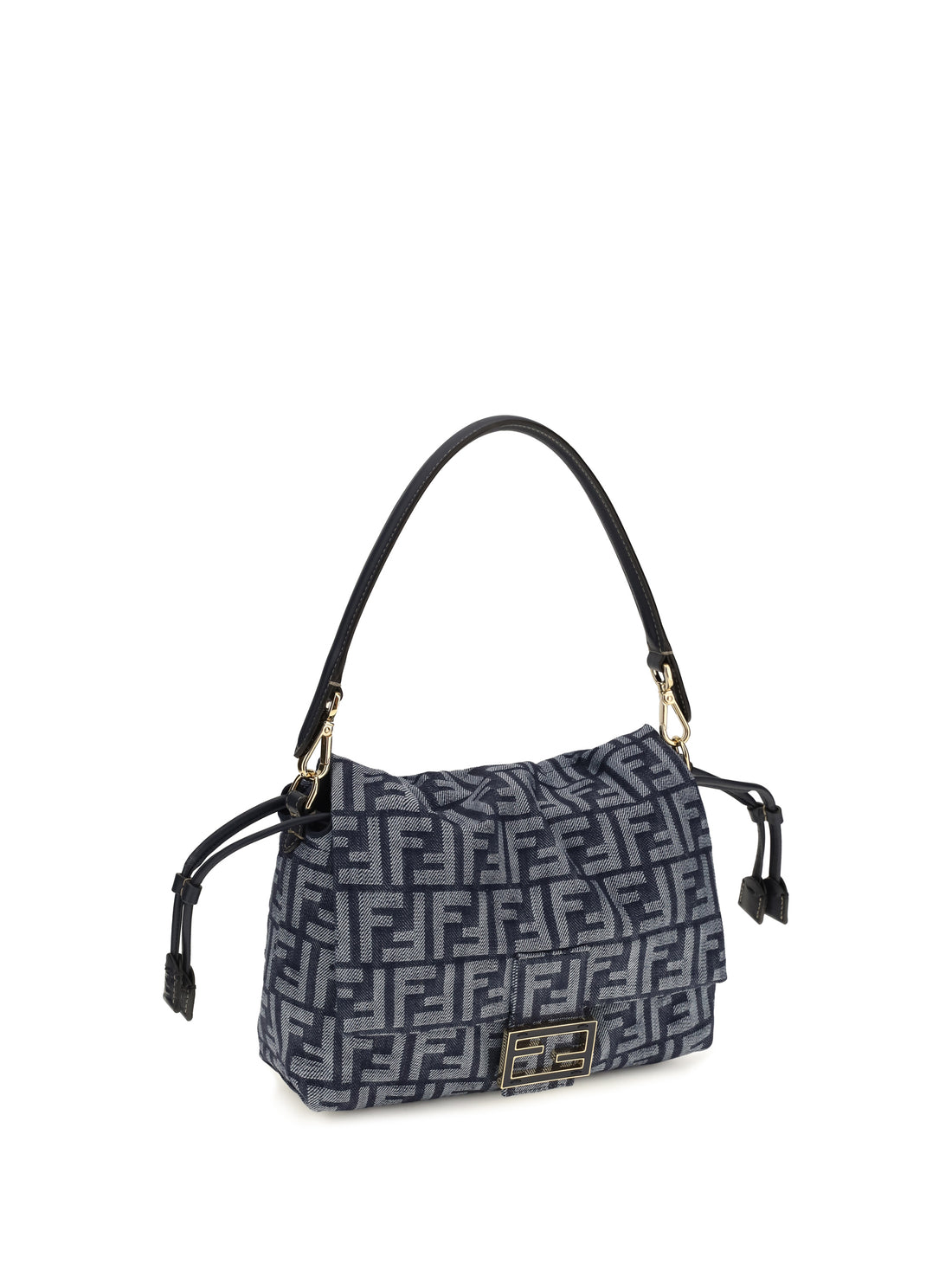FENDI OS mamma baguette shoulder bag in ff jacquard denim