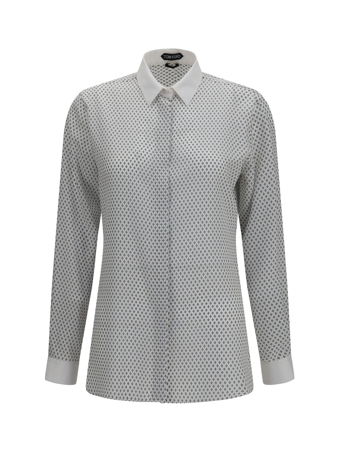 TOM FORD 38 diamond print silk crêpe de chine shirt