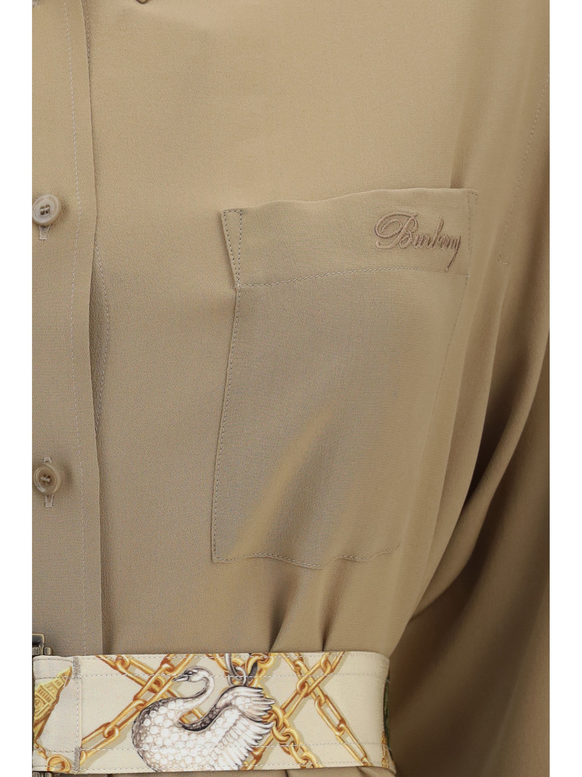 silk crêpe de chine shirt dress