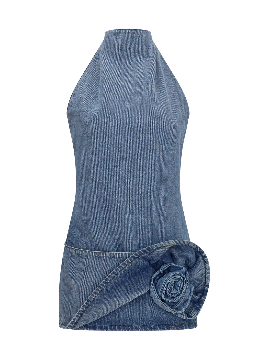 MAGDA BUTRYM 36 halterneck denim mini dress