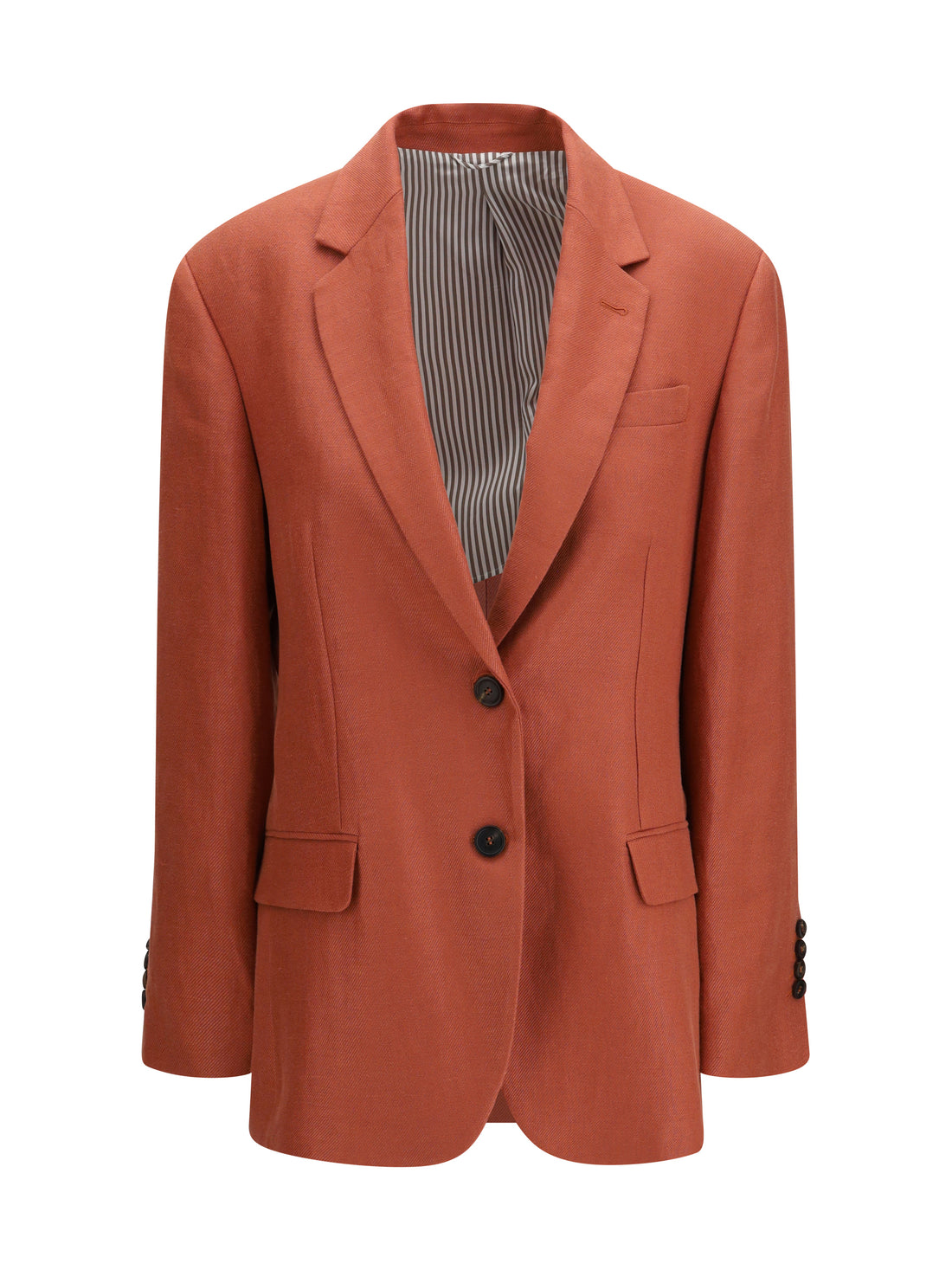 BRUNELLO CUCINELLI 38 single-breasted linen blazer