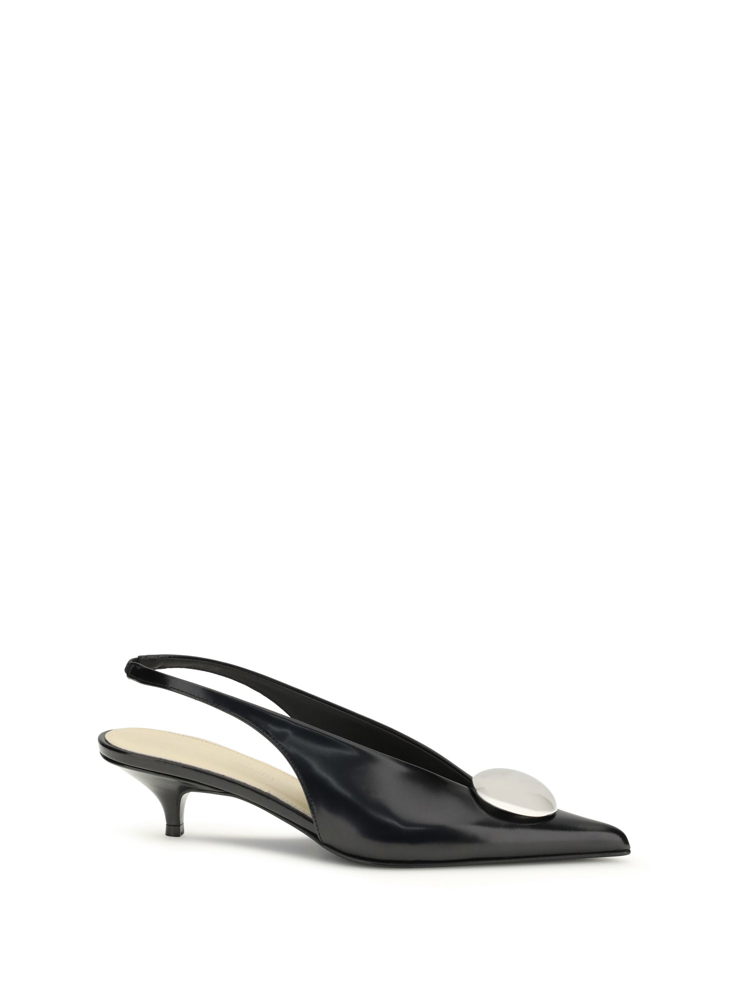 PROENZA SCHOULER 37 dome slash slingbacks in polished calf 