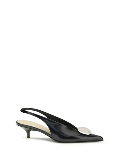 PROENZA SCHOULER 37 dome slash slingbacks in polished calf 