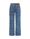 ornamental jacquard denim jeans
