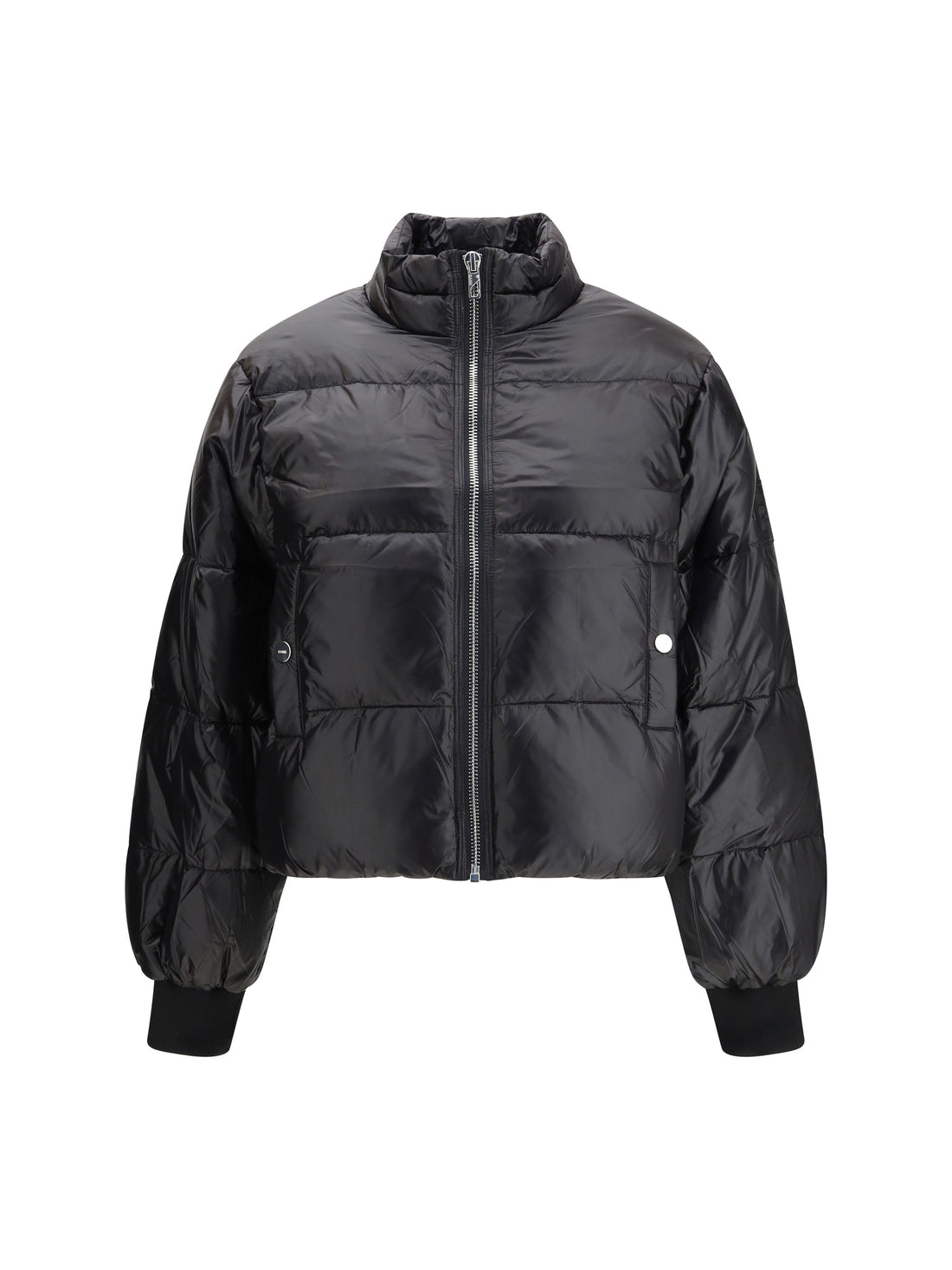 GANNI 36 shiny nylon short puffer jacket