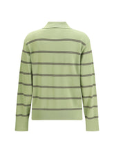 DRIES VAN NOTEN M merino wool striped polo sweater