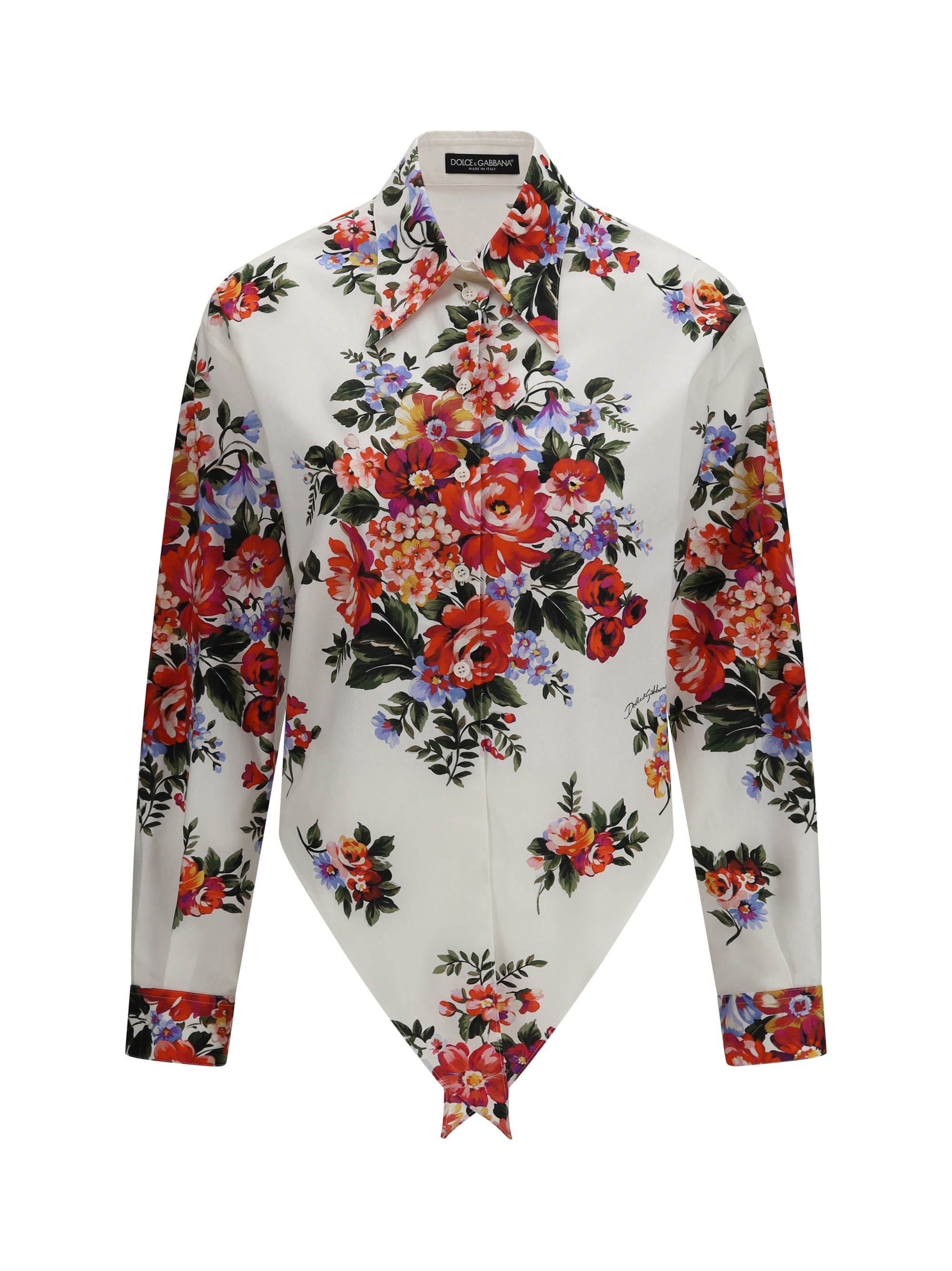 cotton shirt with bouquet print