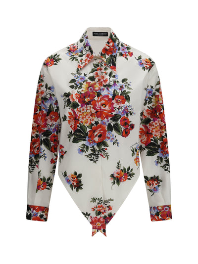 cotton shirt with bouquet print