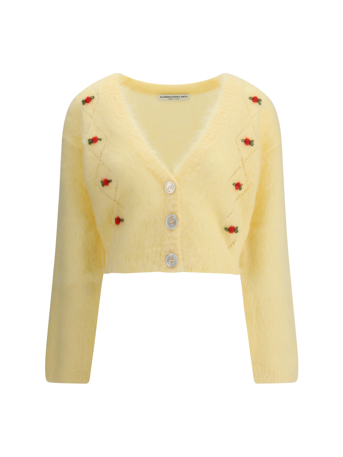 ALESSANDRA RICH 38 mohair cardigan with embroidery