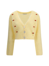 ALESSANDRA RICH 38 mohair cardigan with embroidery