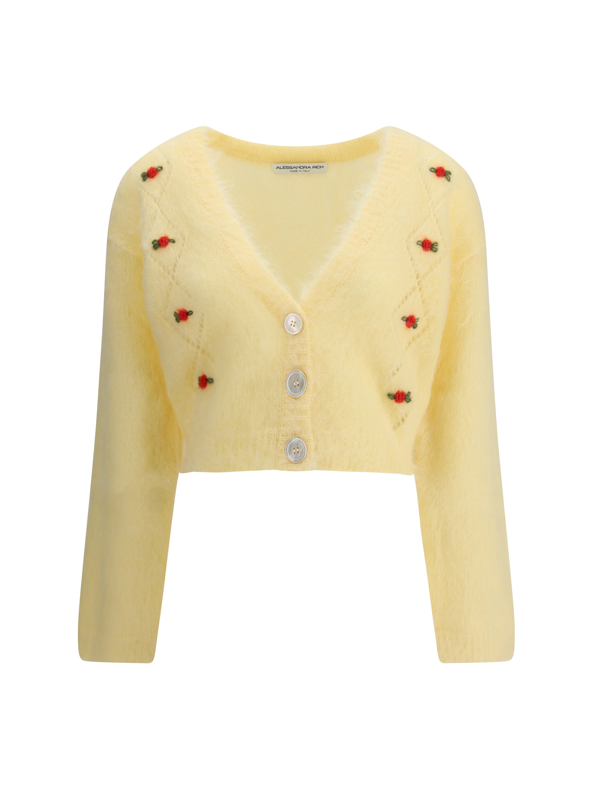 ALESSANDRA RICH 38 mohair cardigan with embroidery