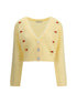 ALESSANDRA RICH 38 mohair cardigan with embroidery
