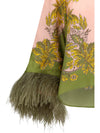 silk top with ostrich feathers