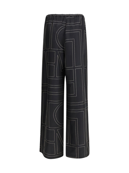 TOTEME 34 monogram silk pants