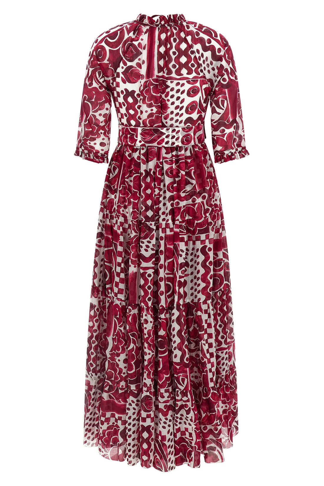 SAMANTHA SUNG 2 long eden dress in all-over print cotton muslin