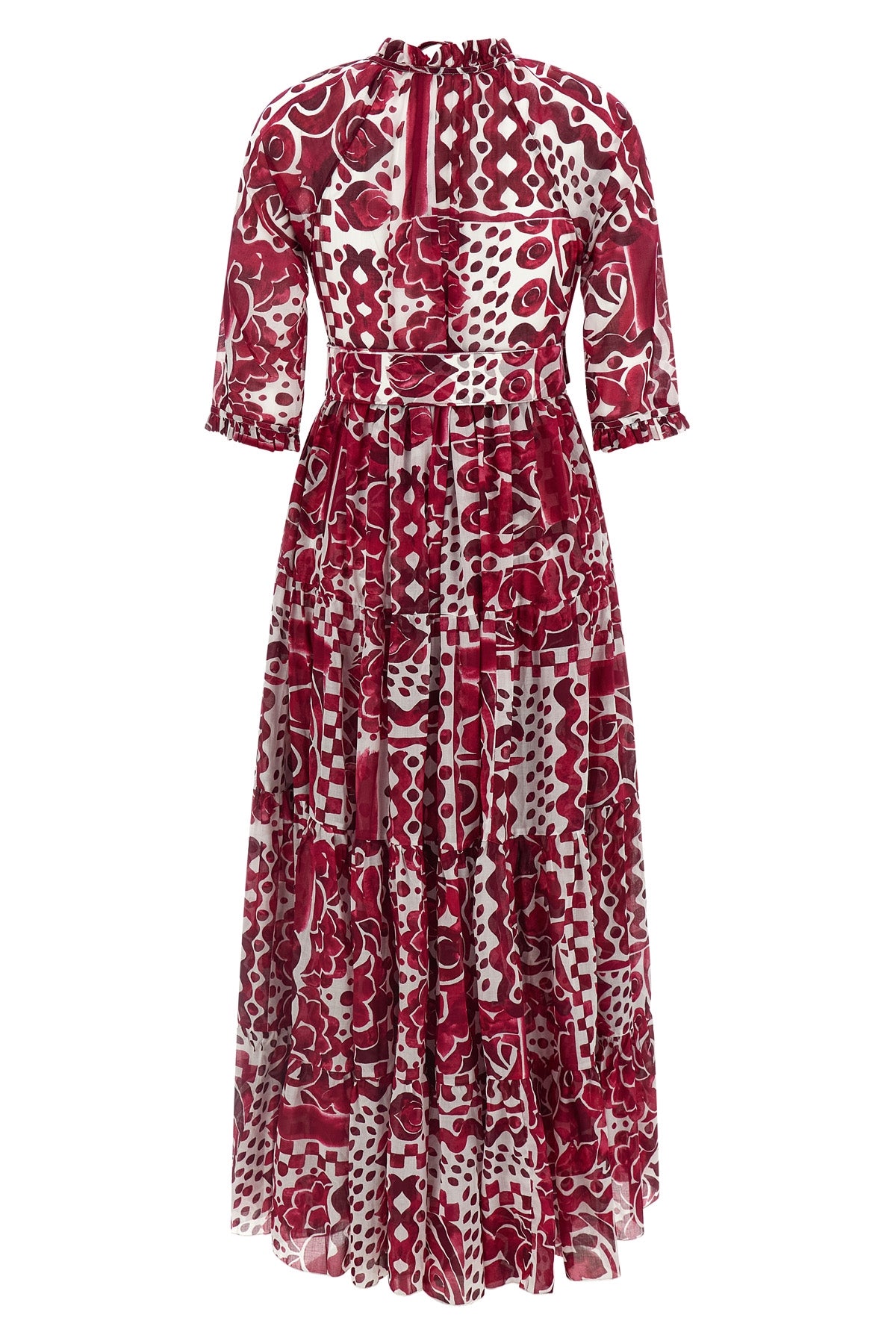 long eden dress in all-over print cotton muslin