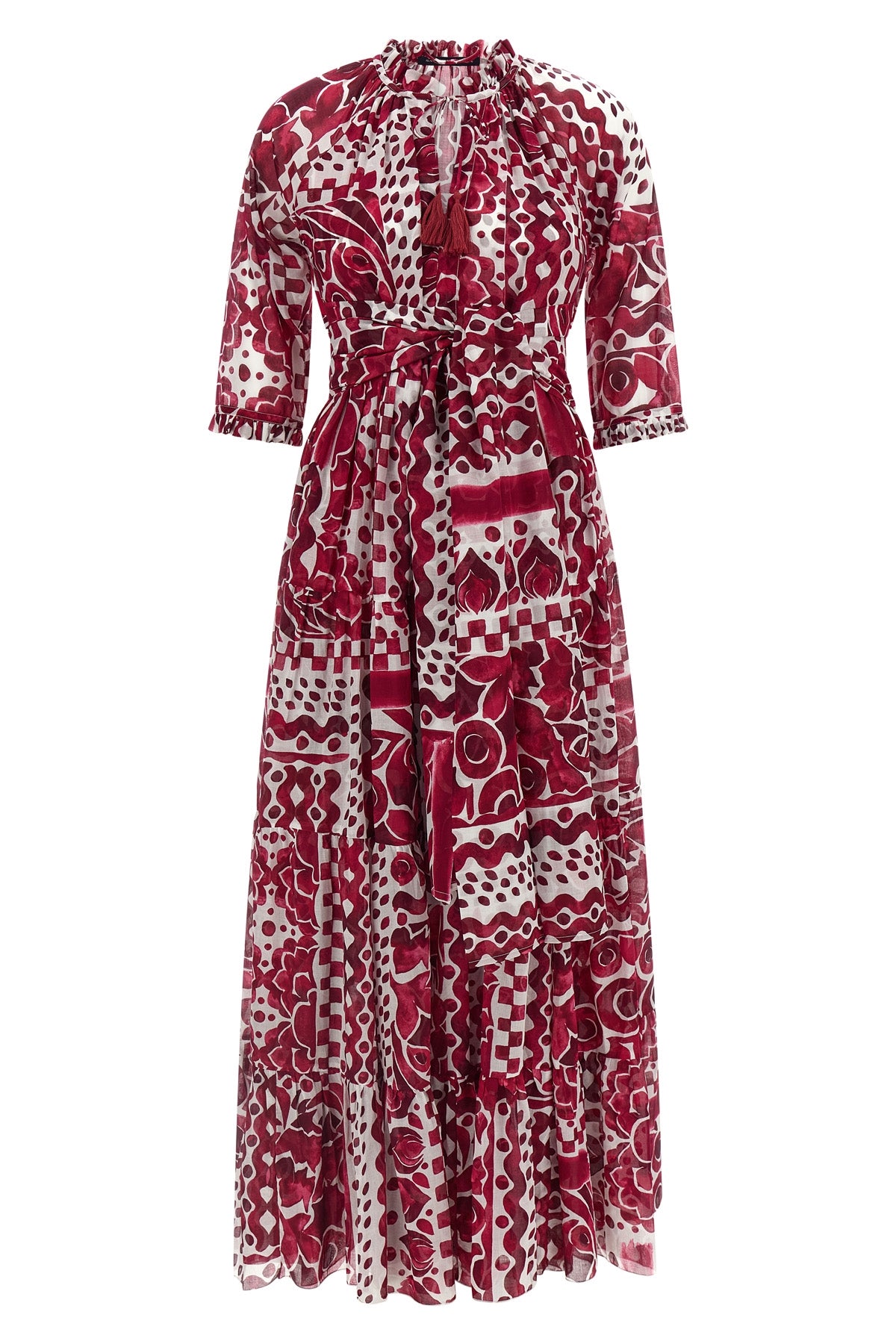 long eden dress in all-over print cotton muslin