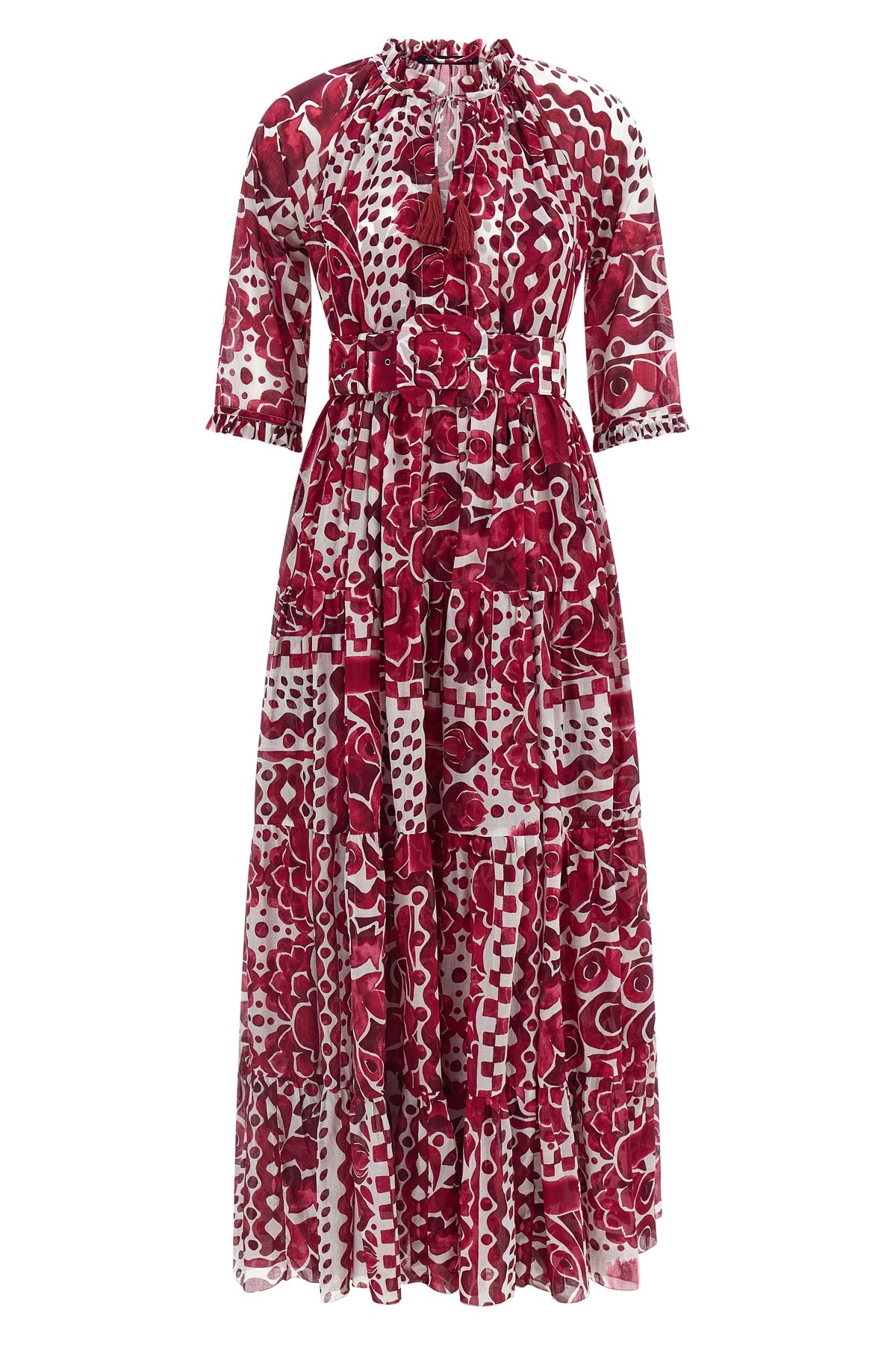 long eden dress in all-over print cotton muslin