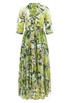 long eden dress in all-over print cotton muslin
