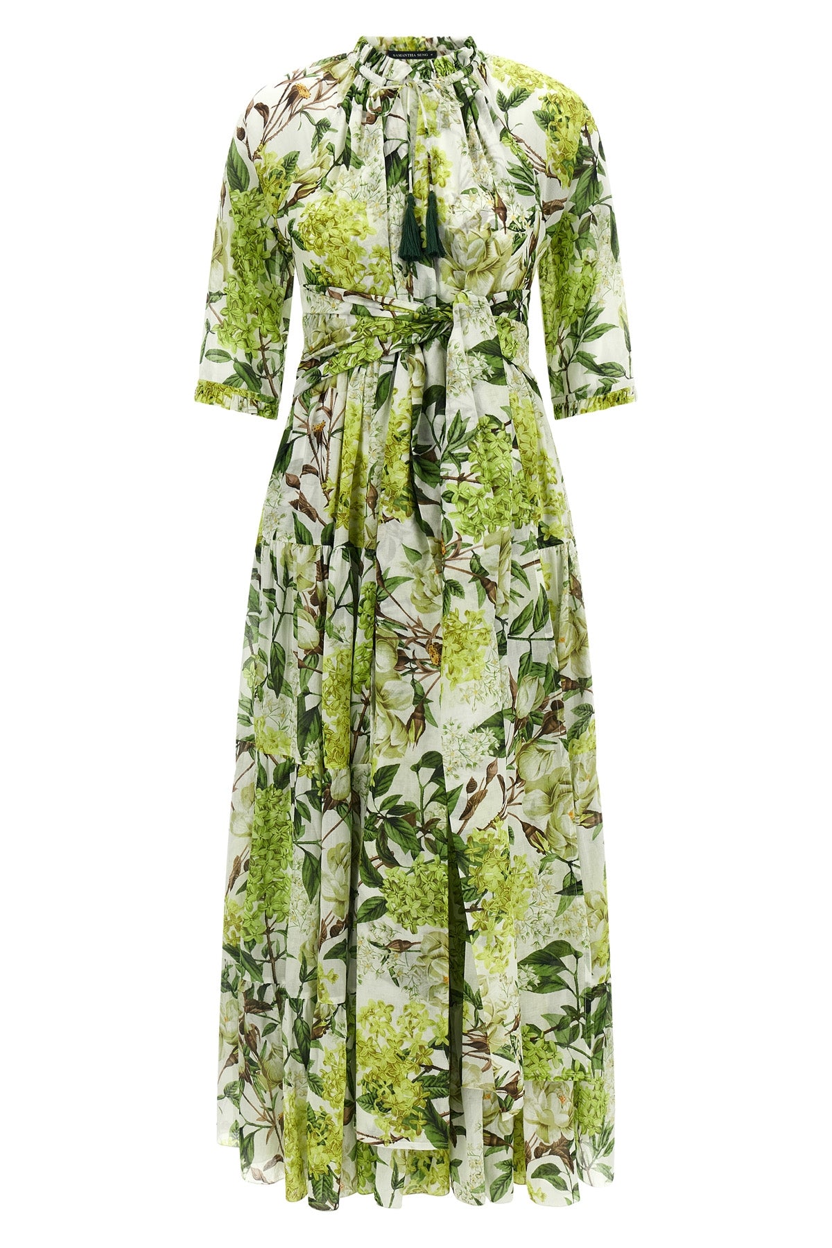 long eden dress in all-over print cotton muslin