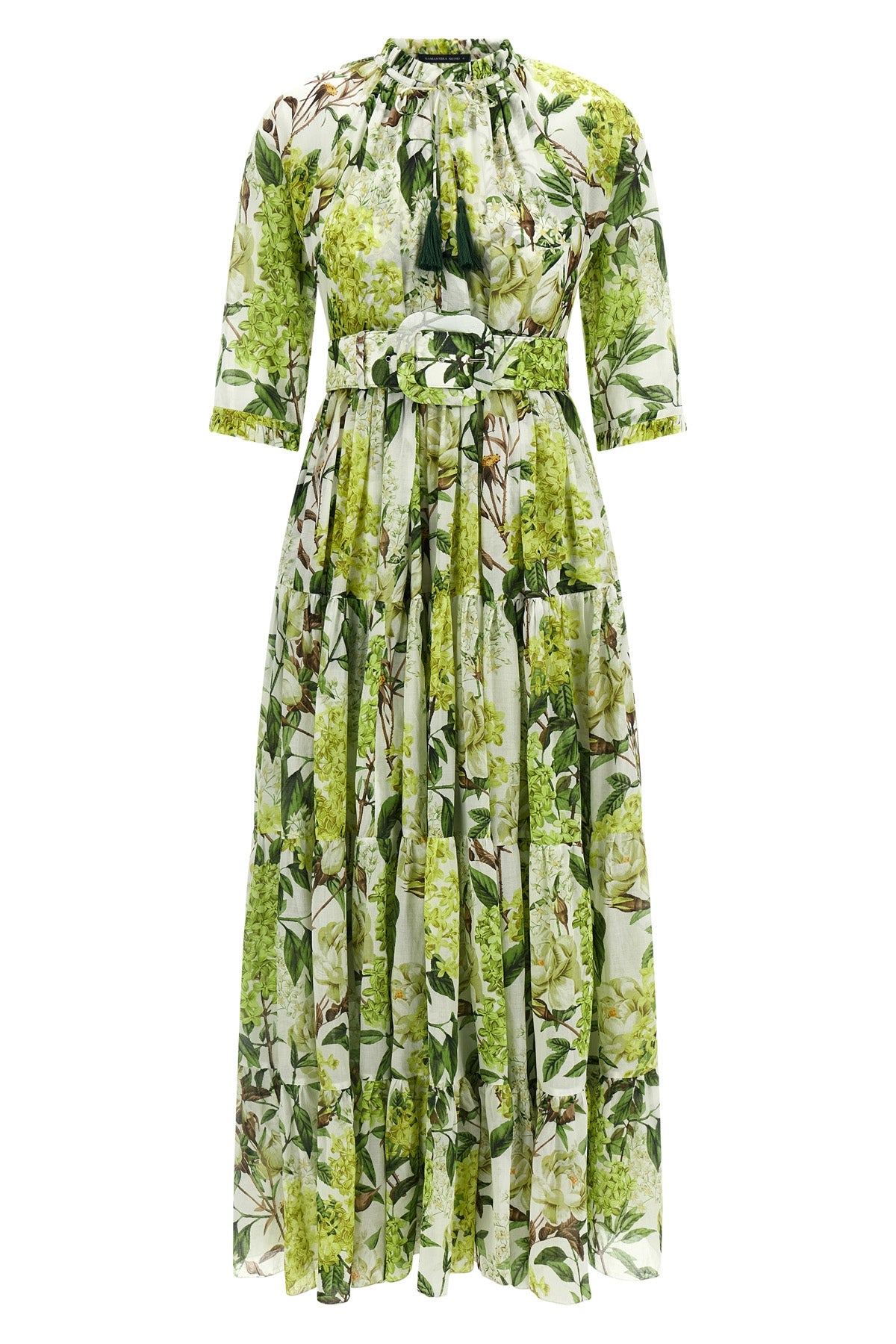 long eden dress in all-over print cotton muslin