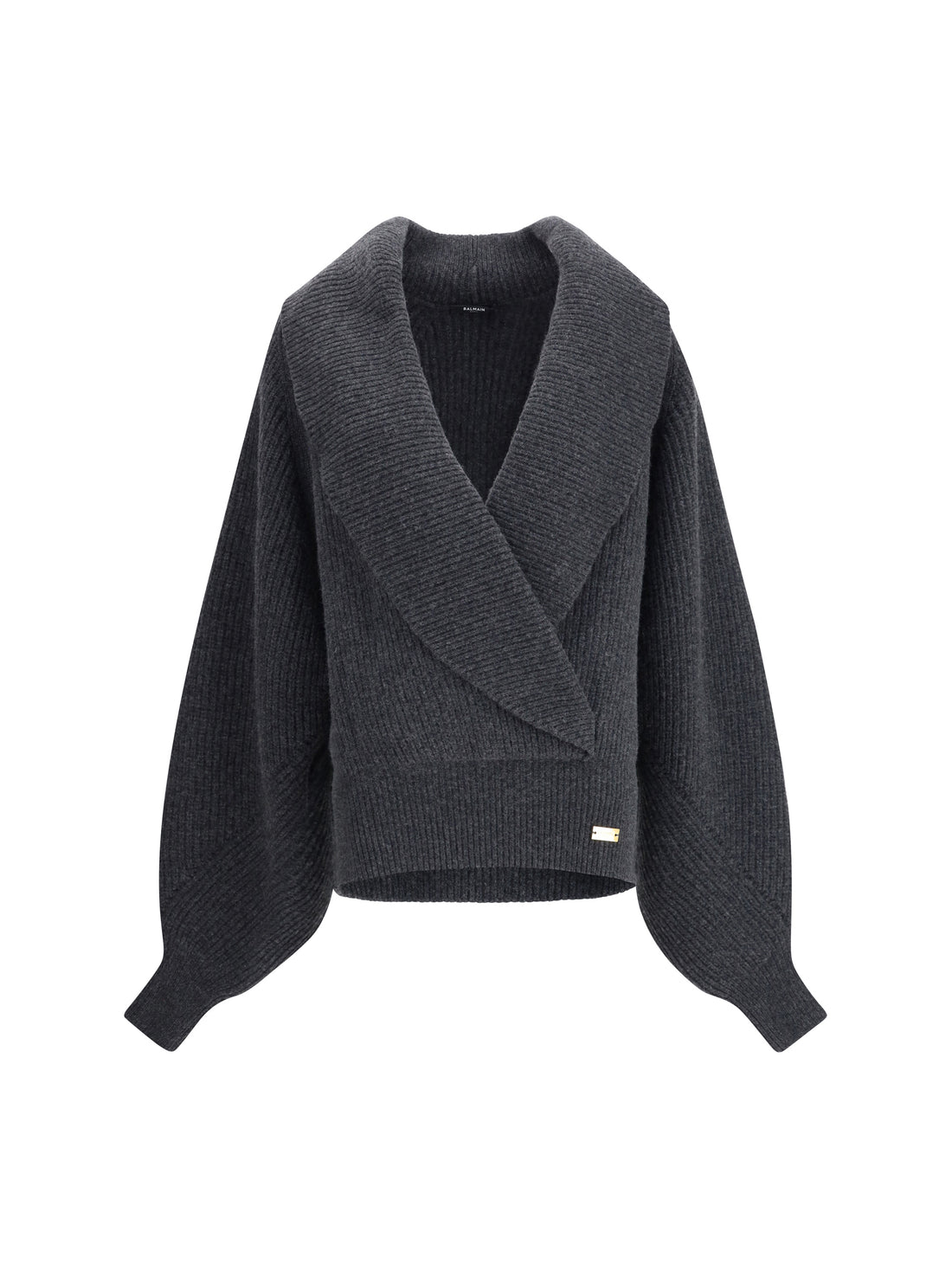 BALMAIN M oversized wrap-effect sweater