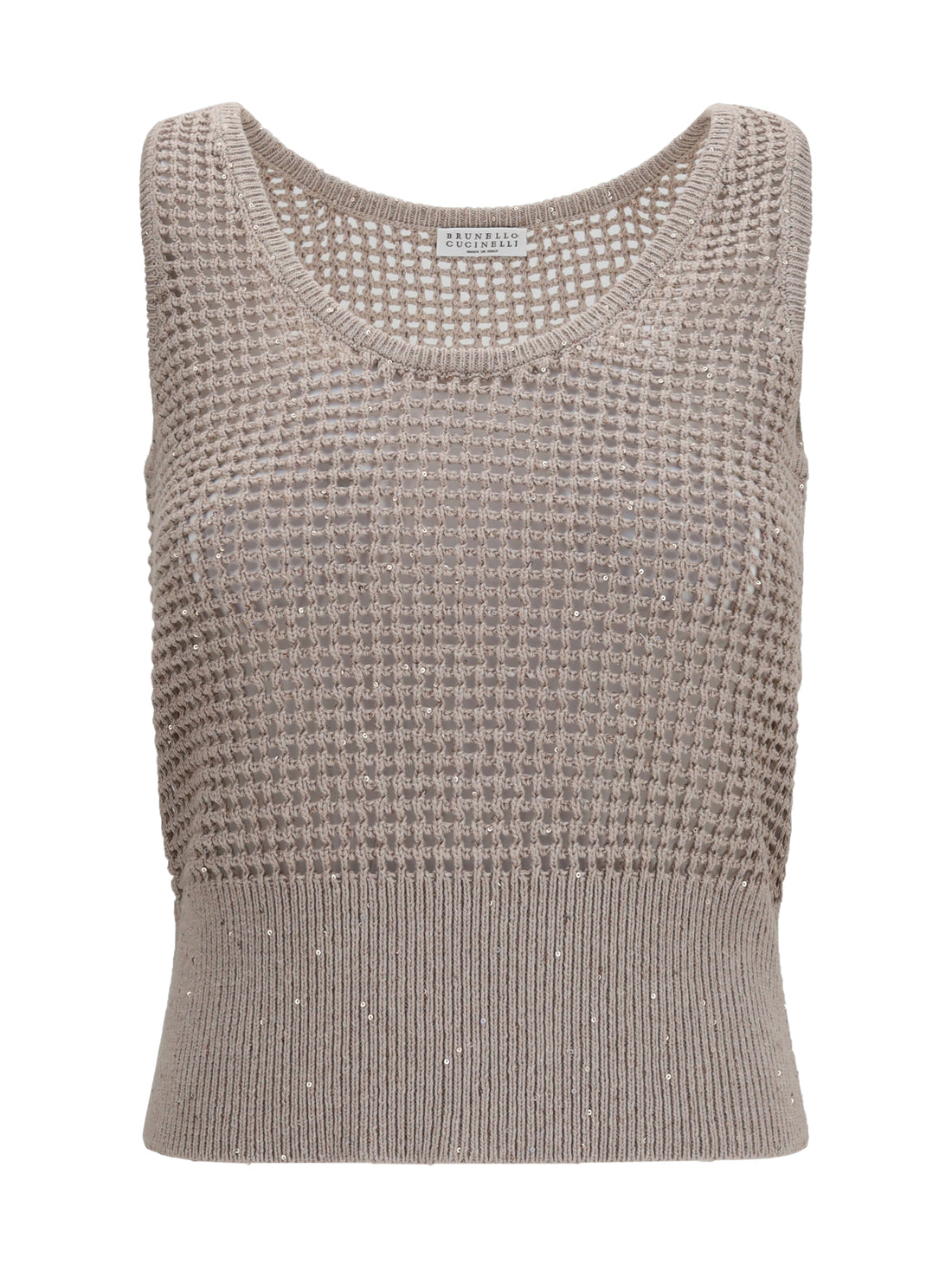 BRUNELLO CUCINELLI M perforated sequin tank top