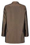 edro lamé blazer jacket in brown silk charmeuse