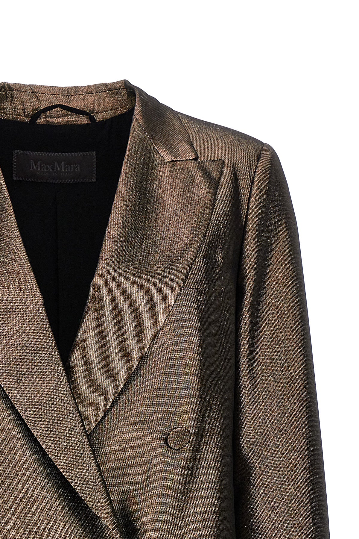 edro lamé blazer jacket in brown silk charmeuse