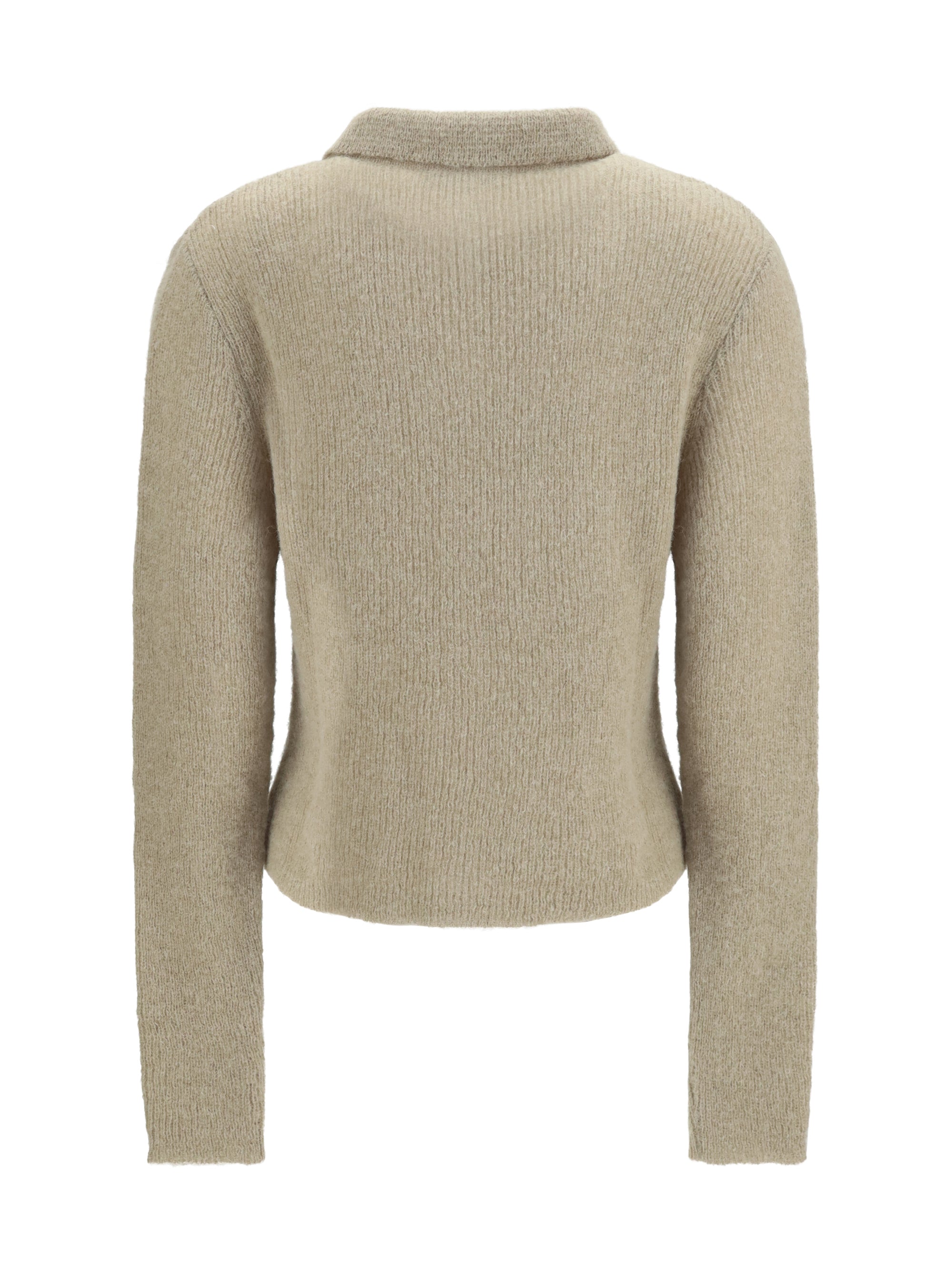 polo collar sweater with buttons