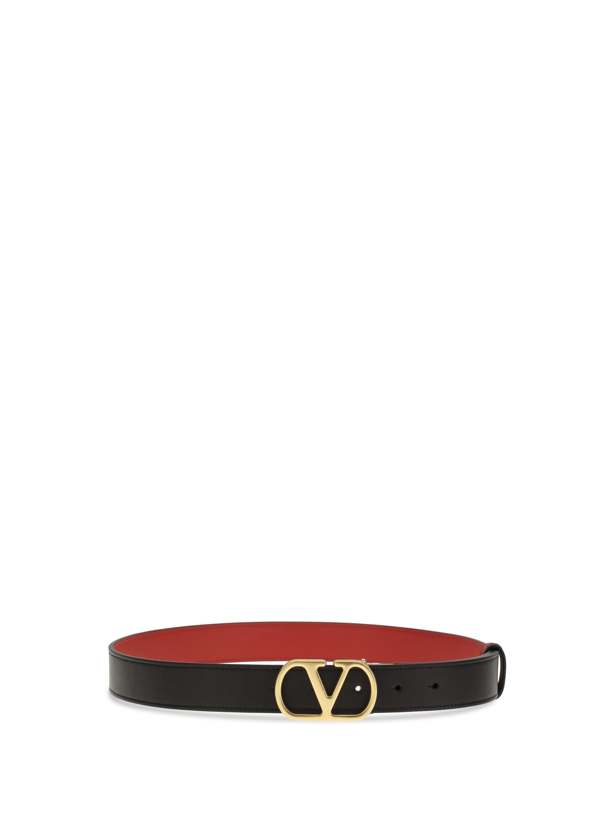 reversible leather belt with the vlogo signature