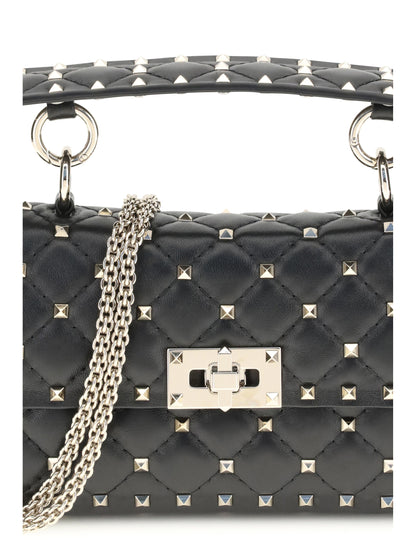 small leather rockstud spike handbag