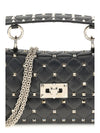 small leather rockstud spike handbag