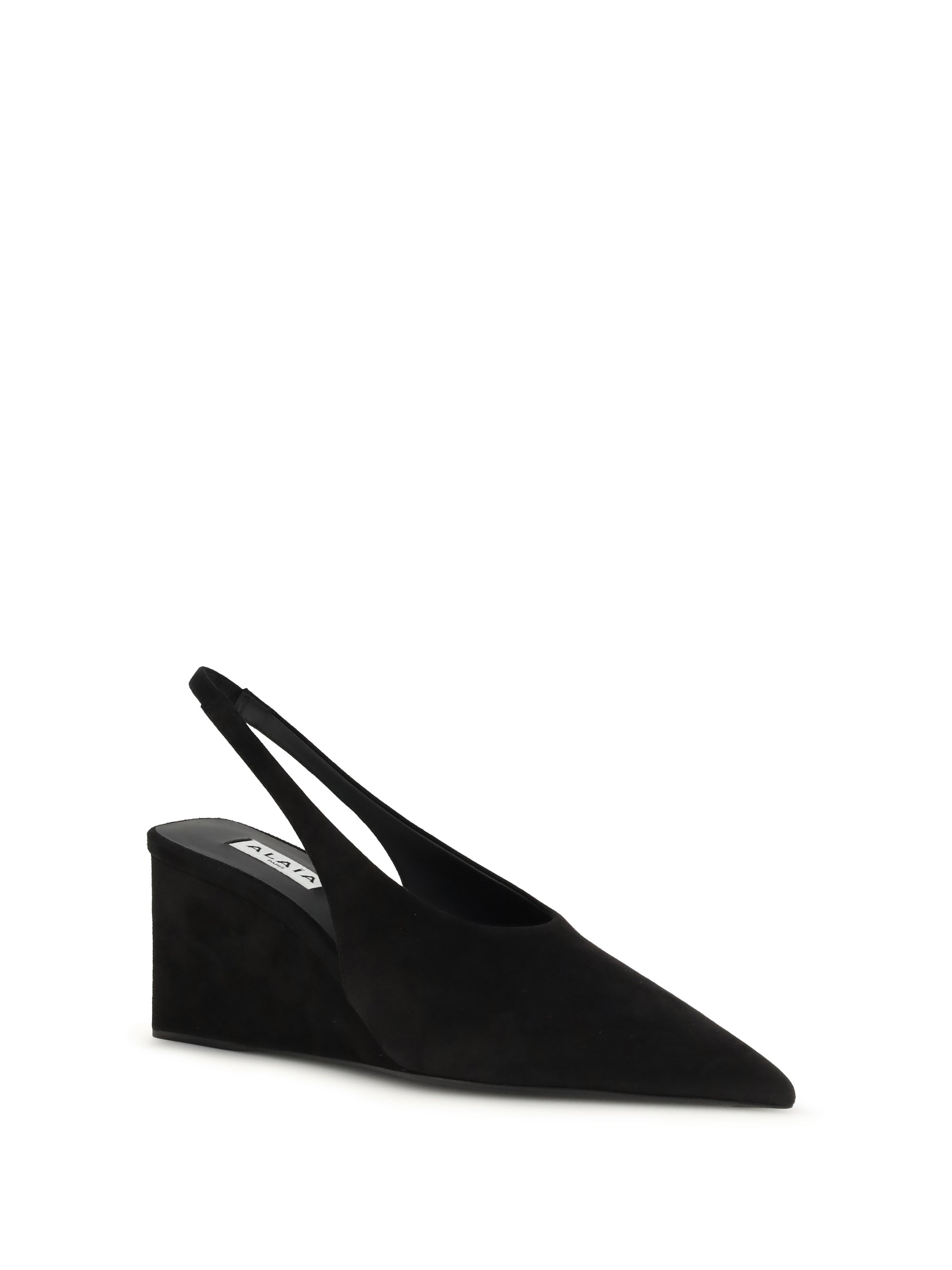 cube wedge slingback pumps