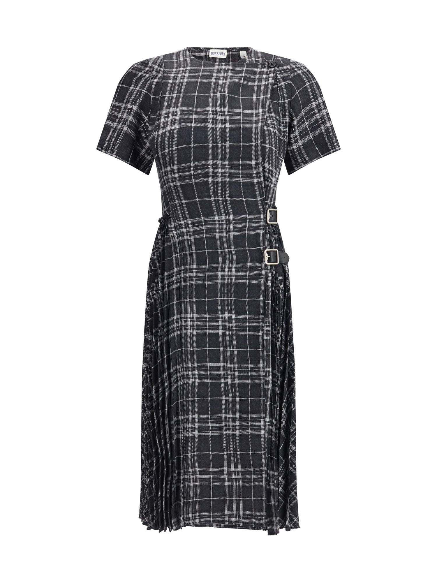 BURBERRY 8 check wool blend kilt dress