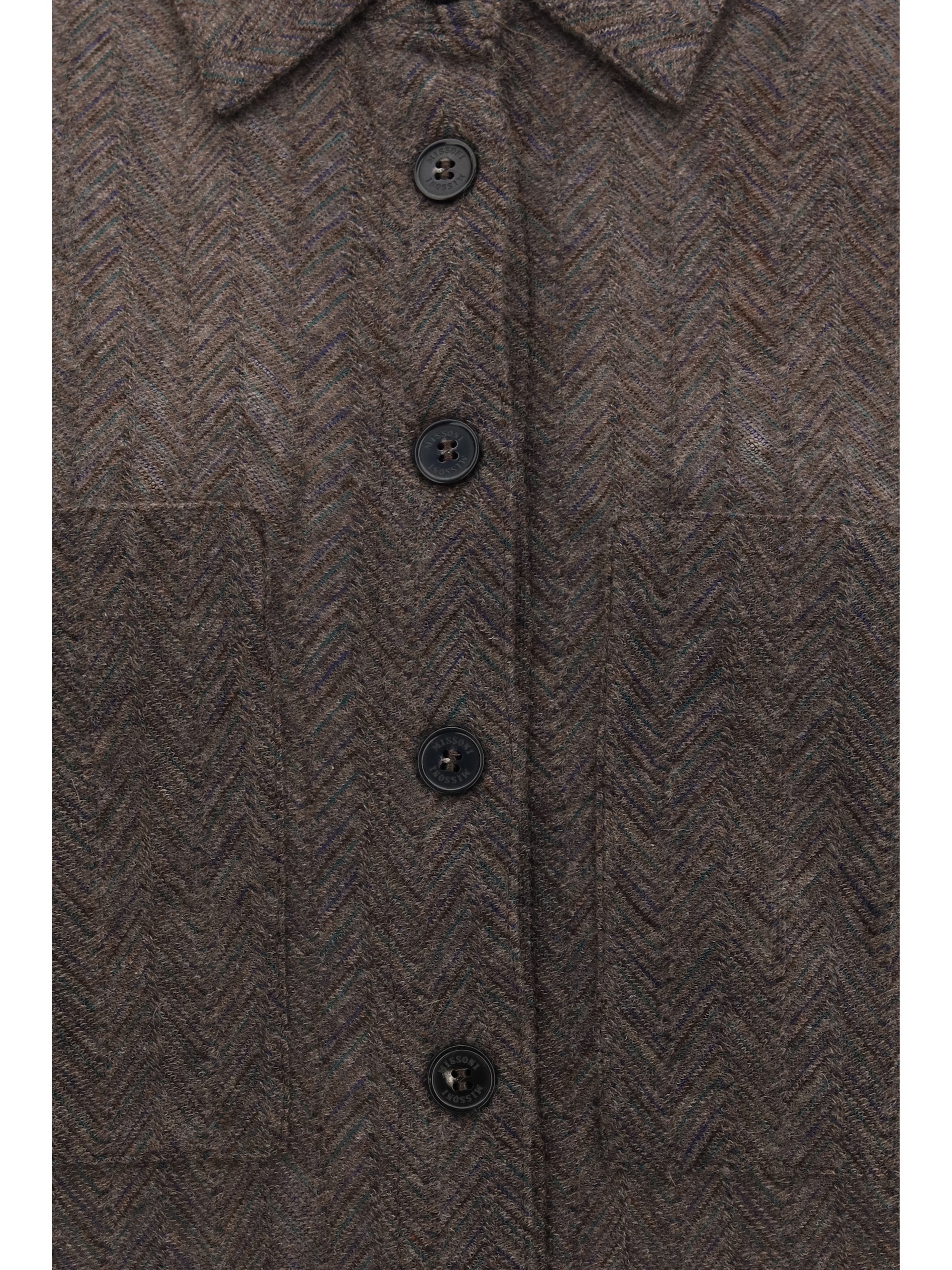 cashmere-blend zig zag shirt