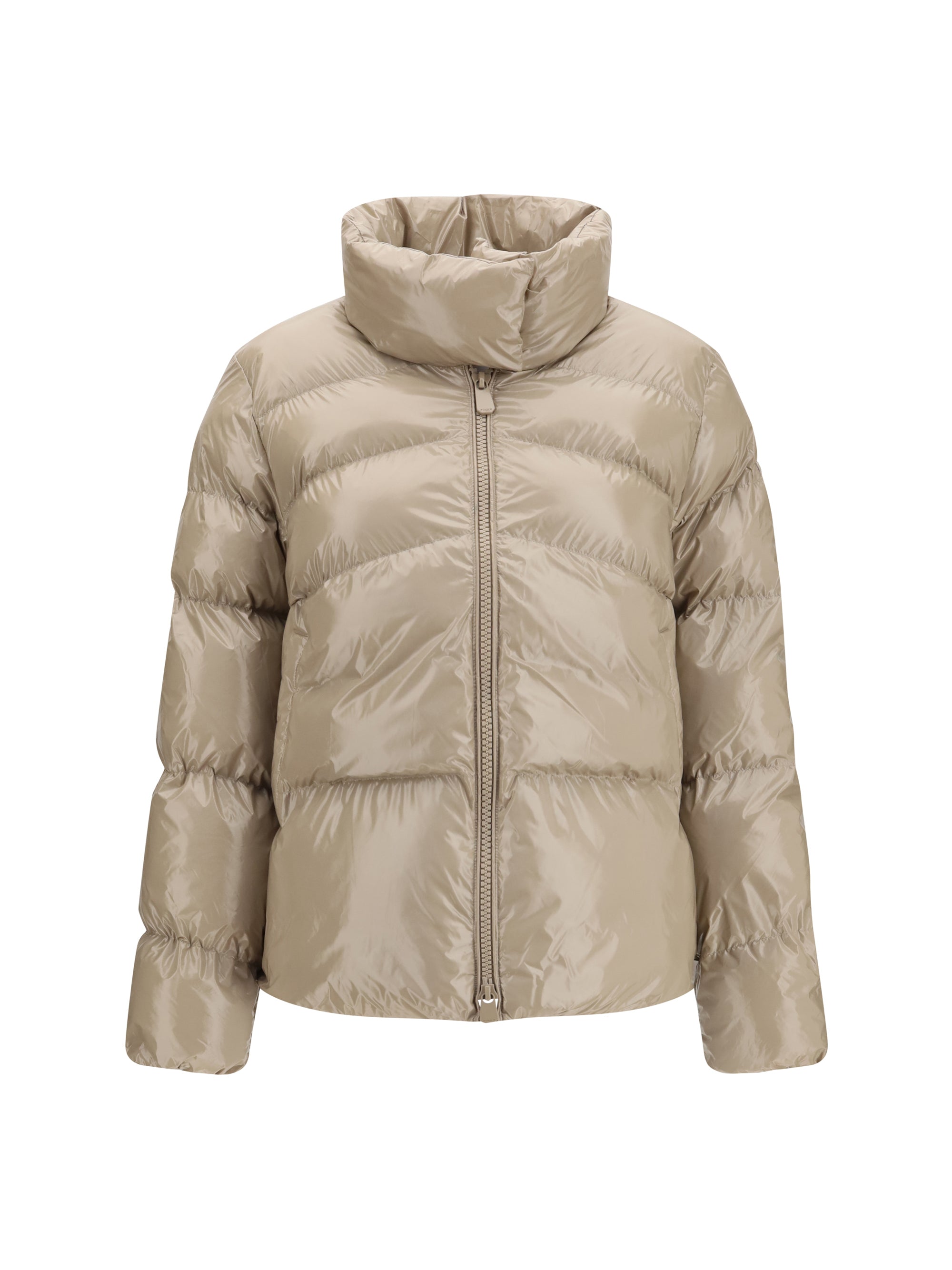 glossy quilted puffer jacket