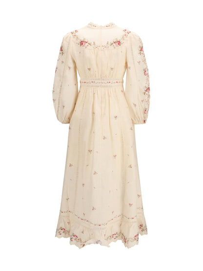 ZIMMERMANN 2 patience plunging midi dress