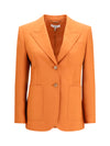 straight-cut wool gabardine blazer