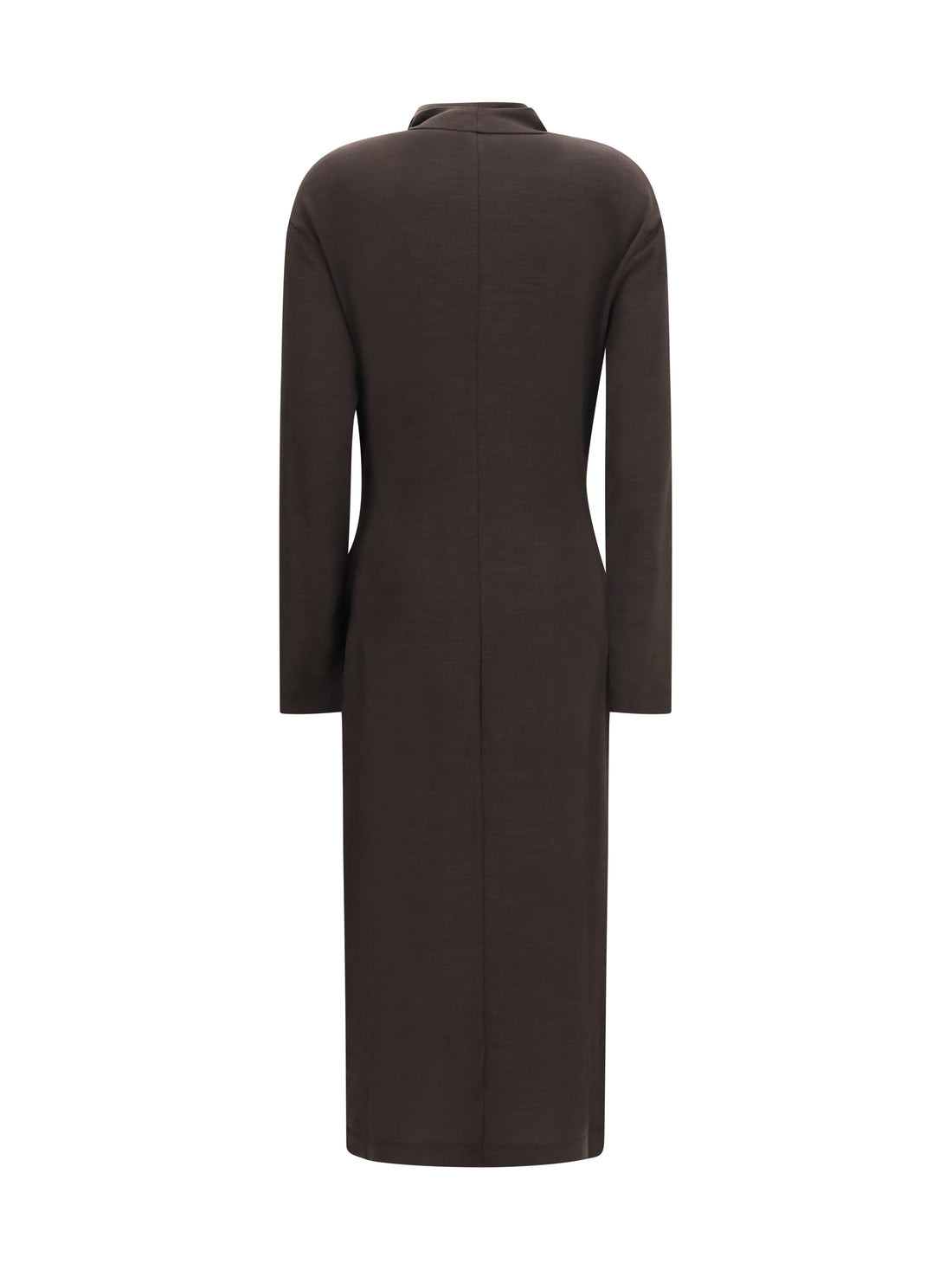 BRUNELLO CUCINELLI M techno wool jersey draped dress with monili