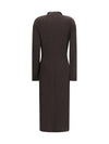 techno wool jersey draped dress with monili