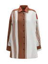 long striped silk shirt