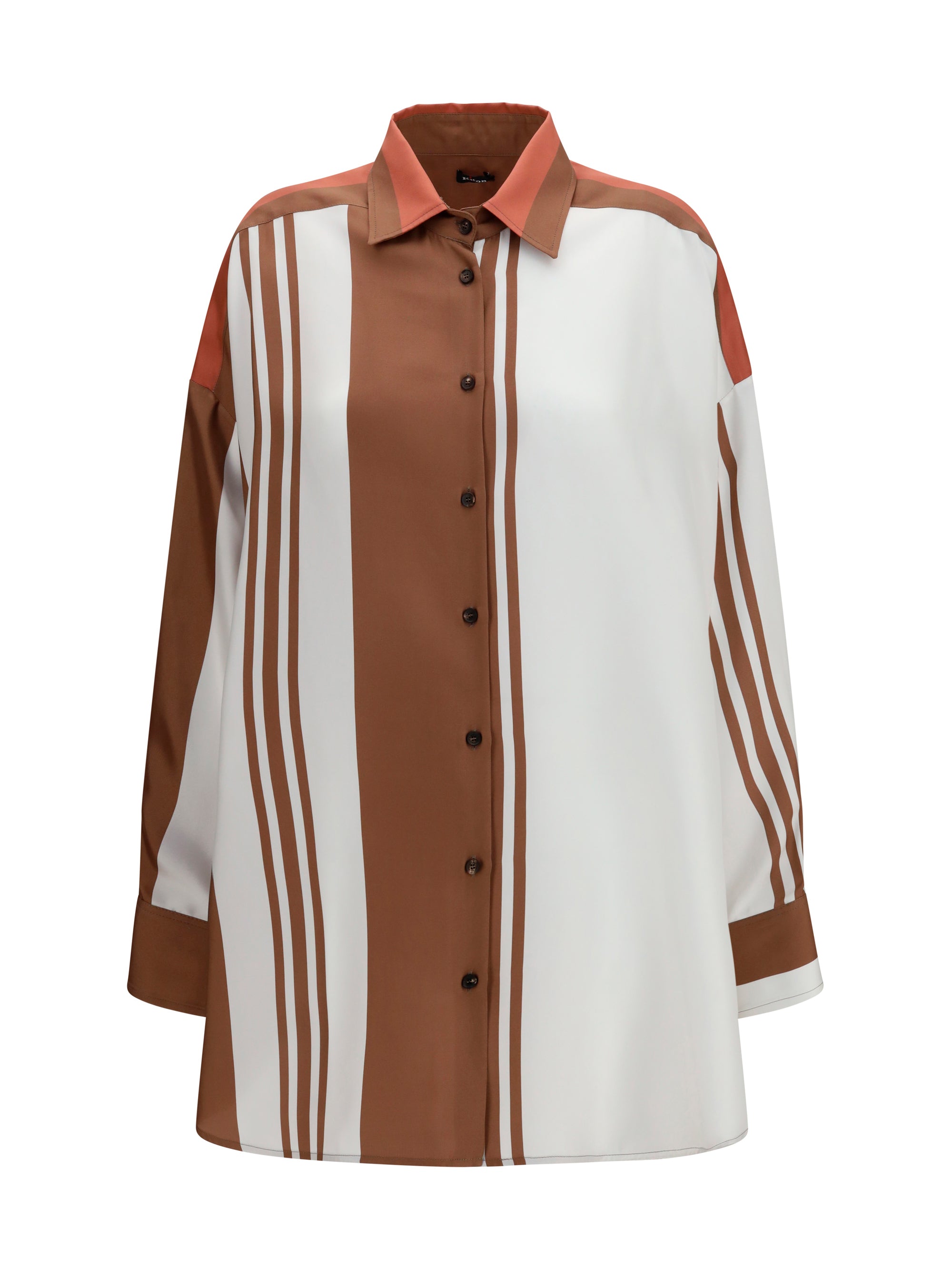 long striped silk shirt