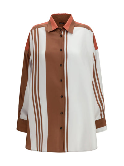 long striped silk shirt