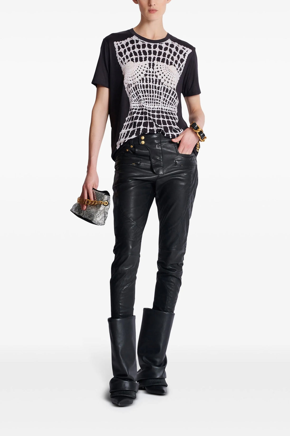 BALMAIN S satin jersey t-shirt