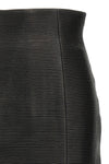 hw rolled high waist mini skirt in ribbed leather