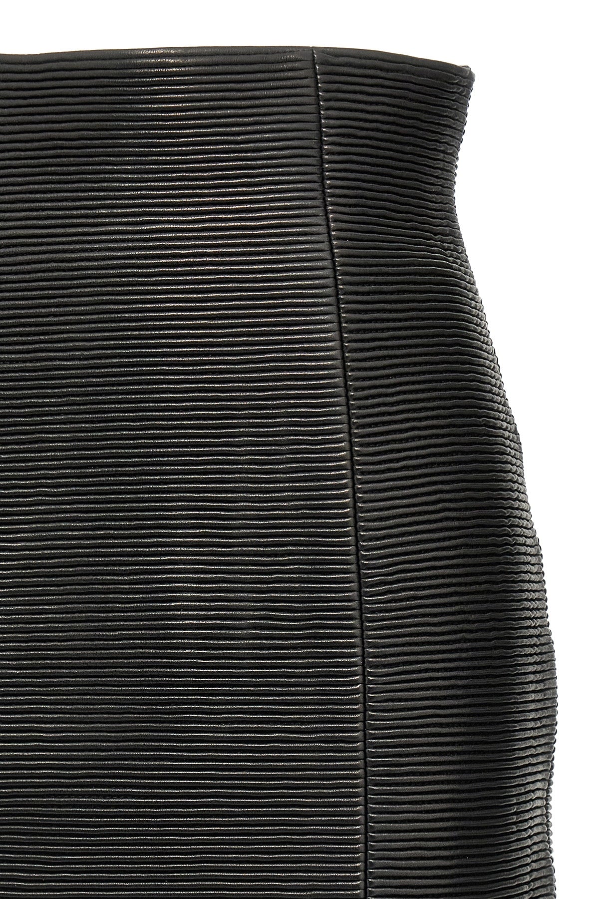 hw rolled high waist mini skirt in ribbed leather