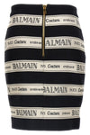 high waist mini skirt in jacquard viscose blend
